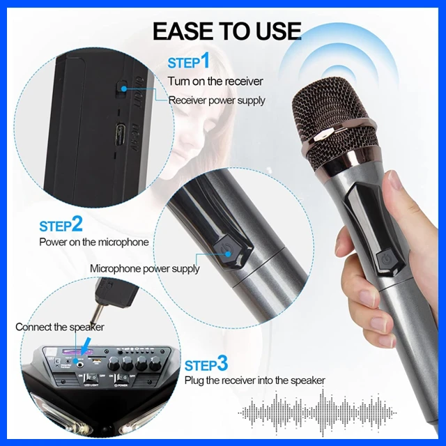 Generic Wireless Microphone Rechargeable Receiver UHF - image 4