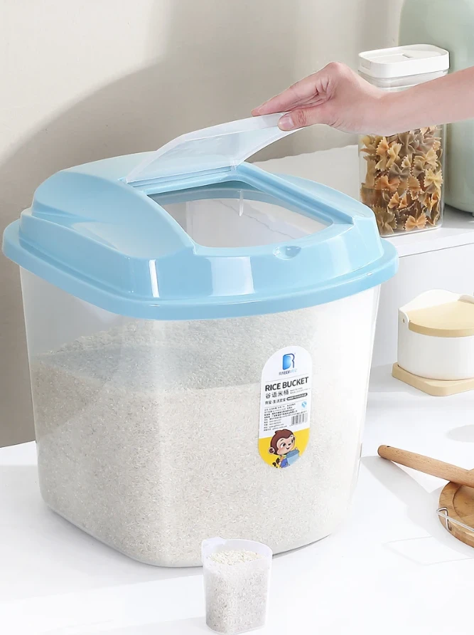 Generic Rice Bucket 10kg Plastic Storage - image 2
