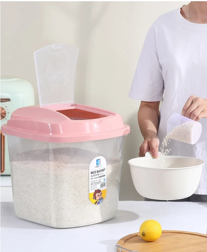 Generic Rice Bucket 10kg Plastic Storage - image 4