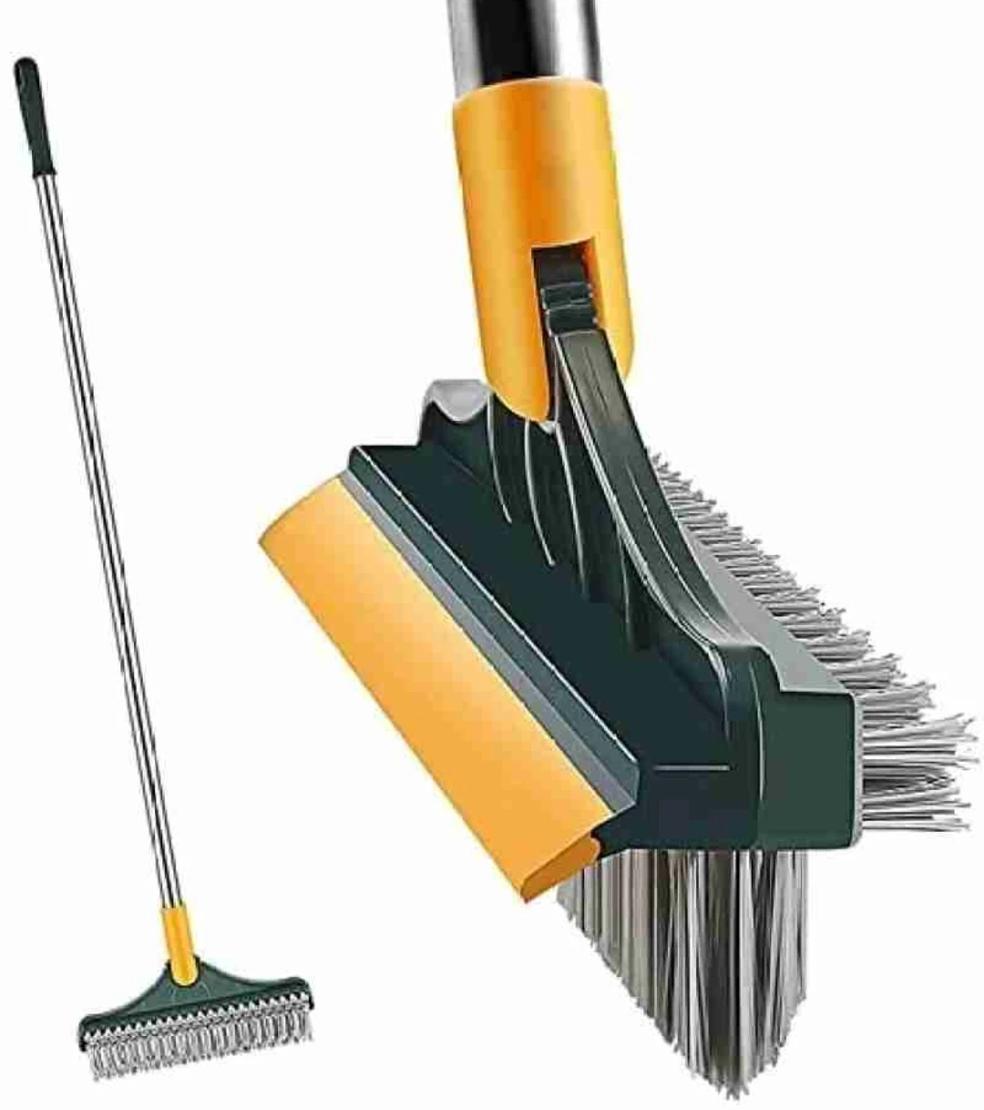 Bloame 3 in 1 Floor Scrub Brush with Squeegee, 120°Rotating