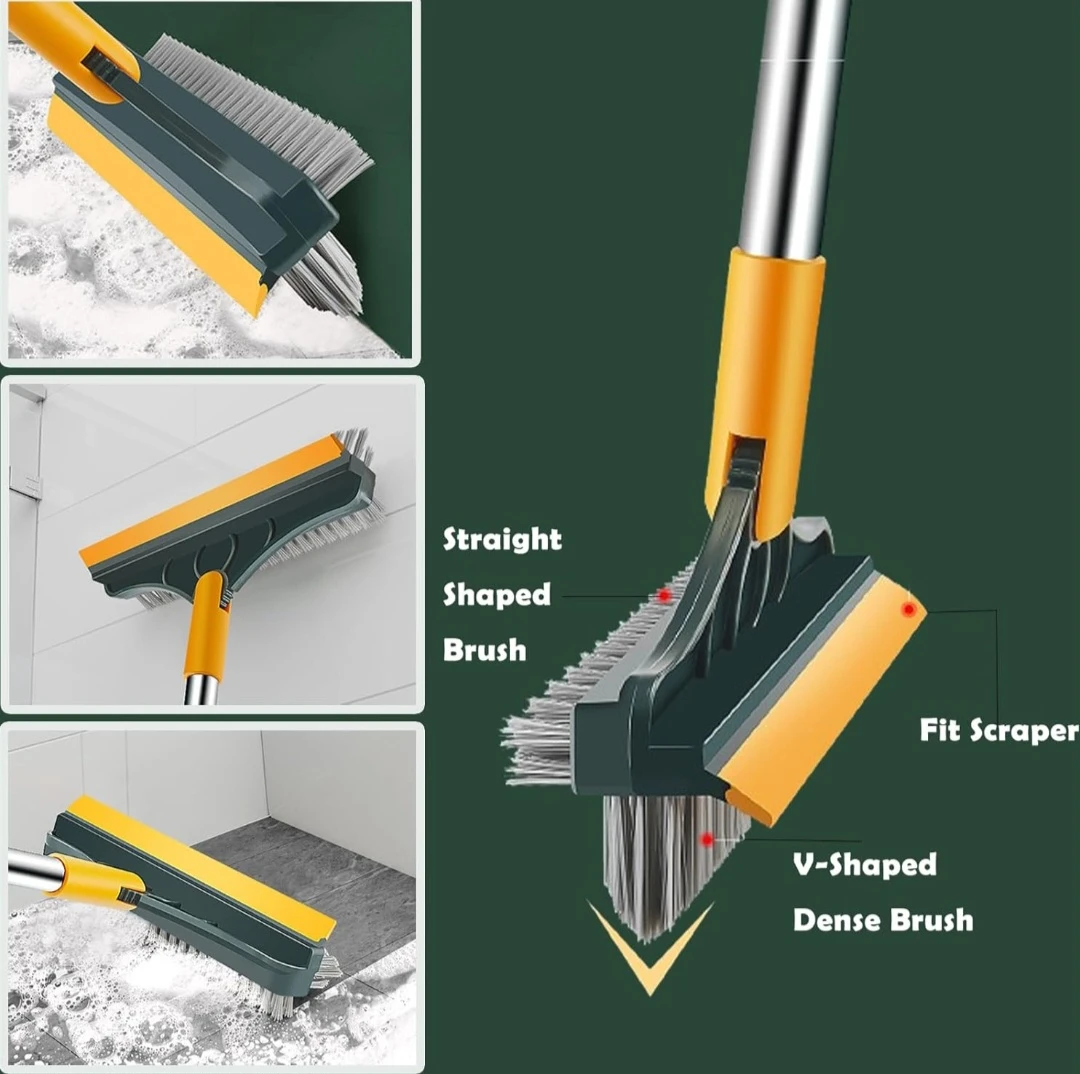 Bloame 3 in 1 Floor Scrub Brush with Squeegee, 120°Rotating - image 5