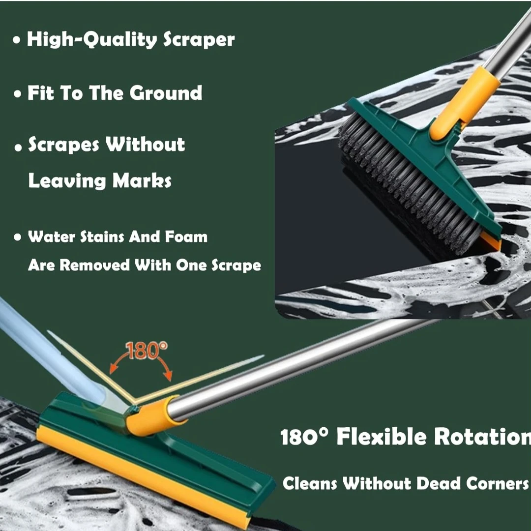 Bloame 3 in 1 Floor Scrub Brush with Squeegee, 120°Rotating - image 3