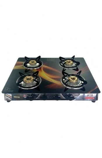 KANVOX KGGB-401 Tempered Glass 4 Burner Gas Cooker