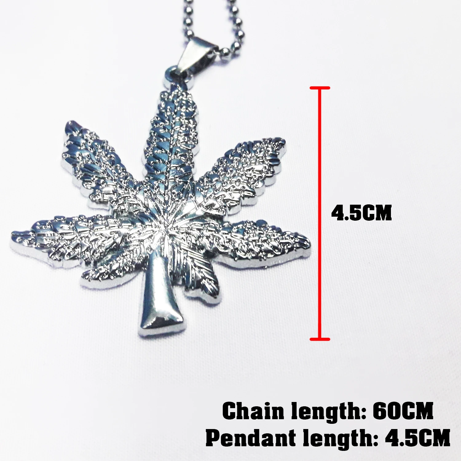 Generic Men's Leaf Pendant Silver Fashion Necklace - image 3