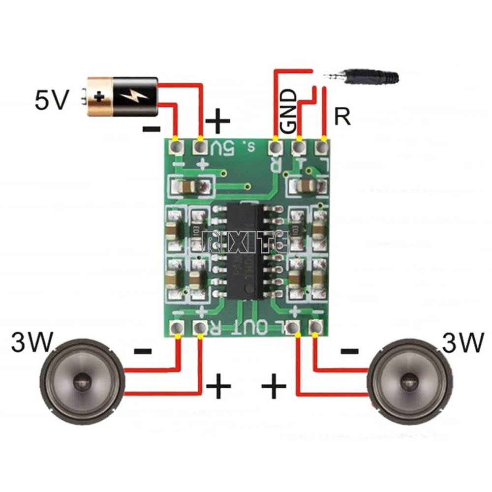 Generic PAM8403 Audio 2x3W Mini Digital Power Amplifier