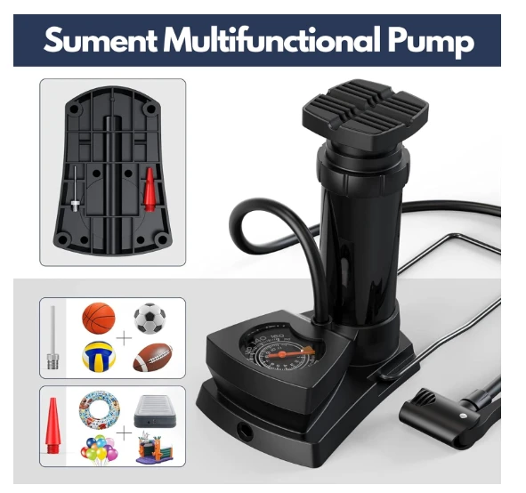 Sument Mini Foot Air Pump With Meter - image 5