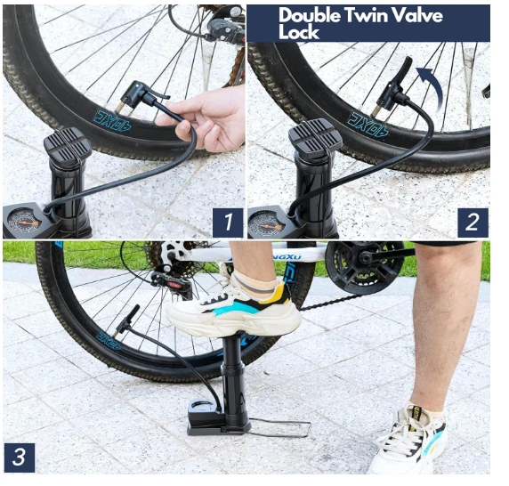 Sument Mini Foot Air Pump With Meter - image 1