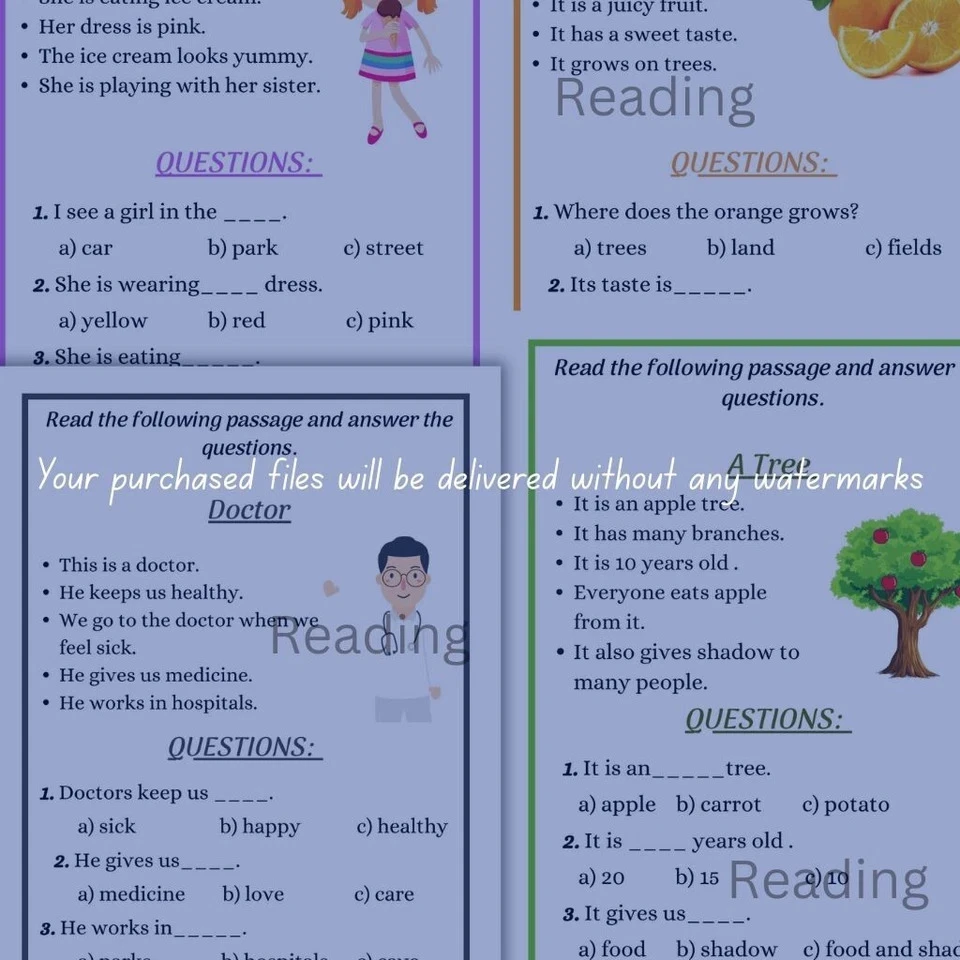 Generic Reading Worksheets - Kids Printable Pack - image 2