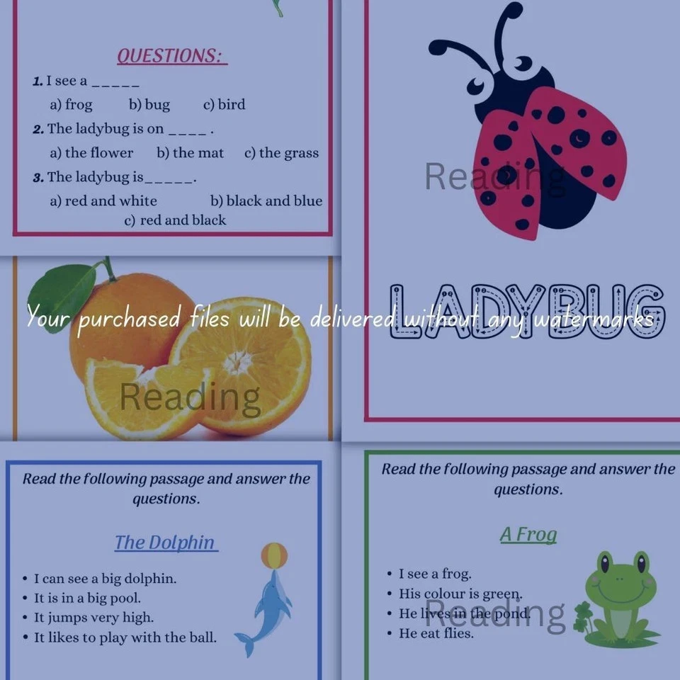 Generic Reading Worksheets - Kids Printable Pack - image 3