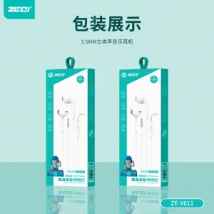Zeqi ZE-Y611 Wired Earphones 3.5mm Jack