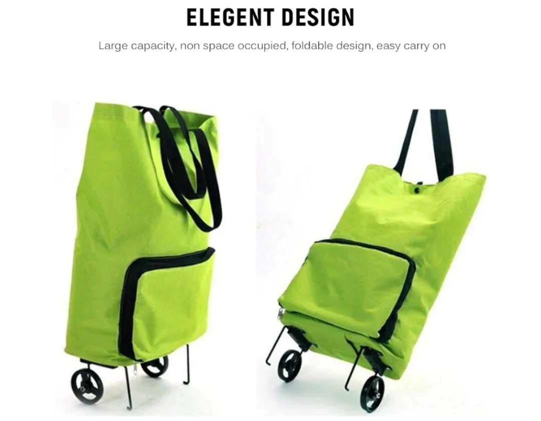Generic Foldable Shopping Trolley Bag with Wheels - image 6