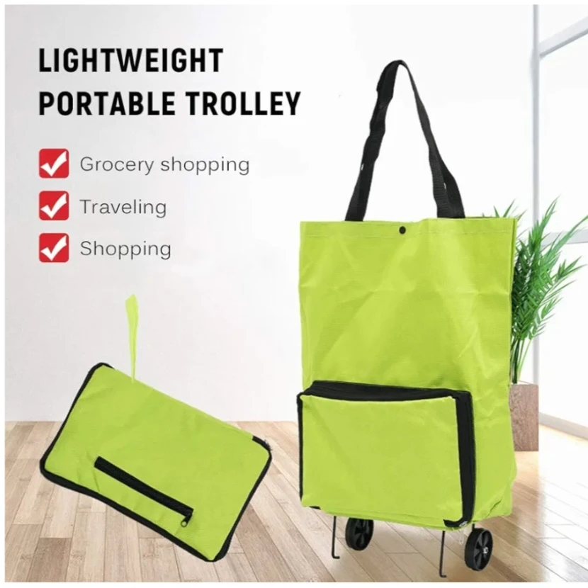 Generic Foldable Shopping Trolley Bag with Wheels - image 3