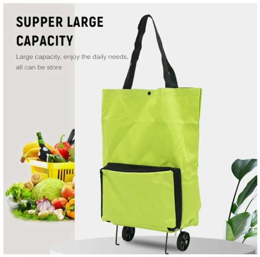 Generic Foldable Shopping Trolley Bag with Wheels - image 5