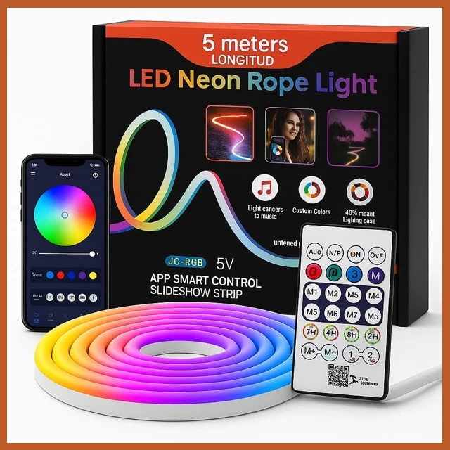 Generic 5M LED Neon Flex RGBIC USB Rope Lights - image 3