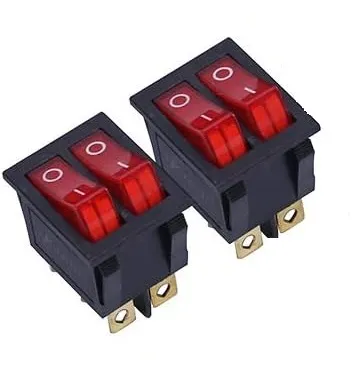 Generic KCD8-212N Red Button Rocker Switch