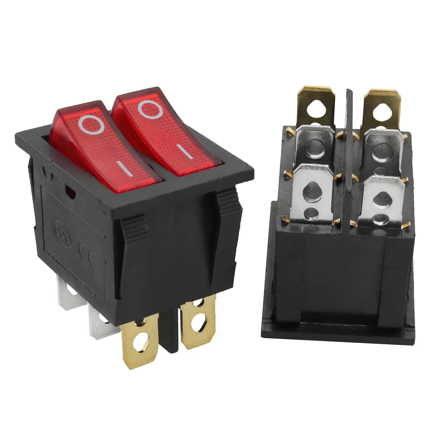 Generic KCD8-212N Red Button Rocker Switch - image 2