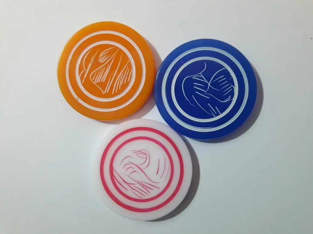 Generic Carrom Striker Multicolor Artistic Design 7.5g