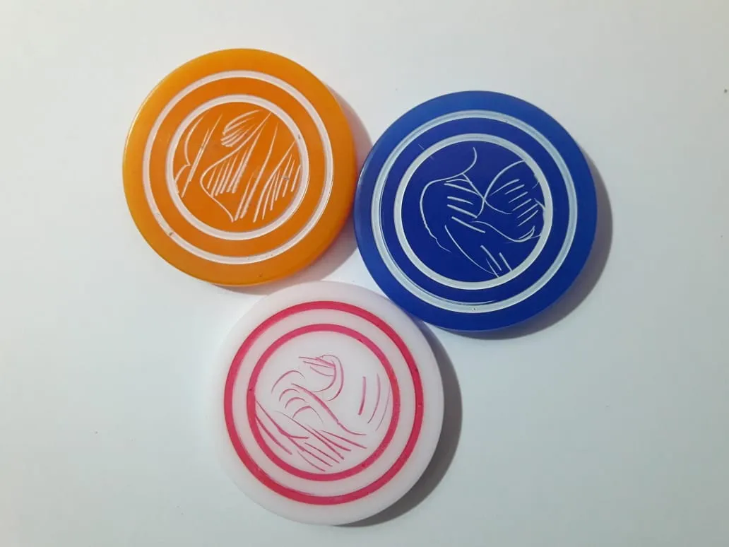 Generic Carrom Striker Multicolor Artistic Design 7.5g - image 2