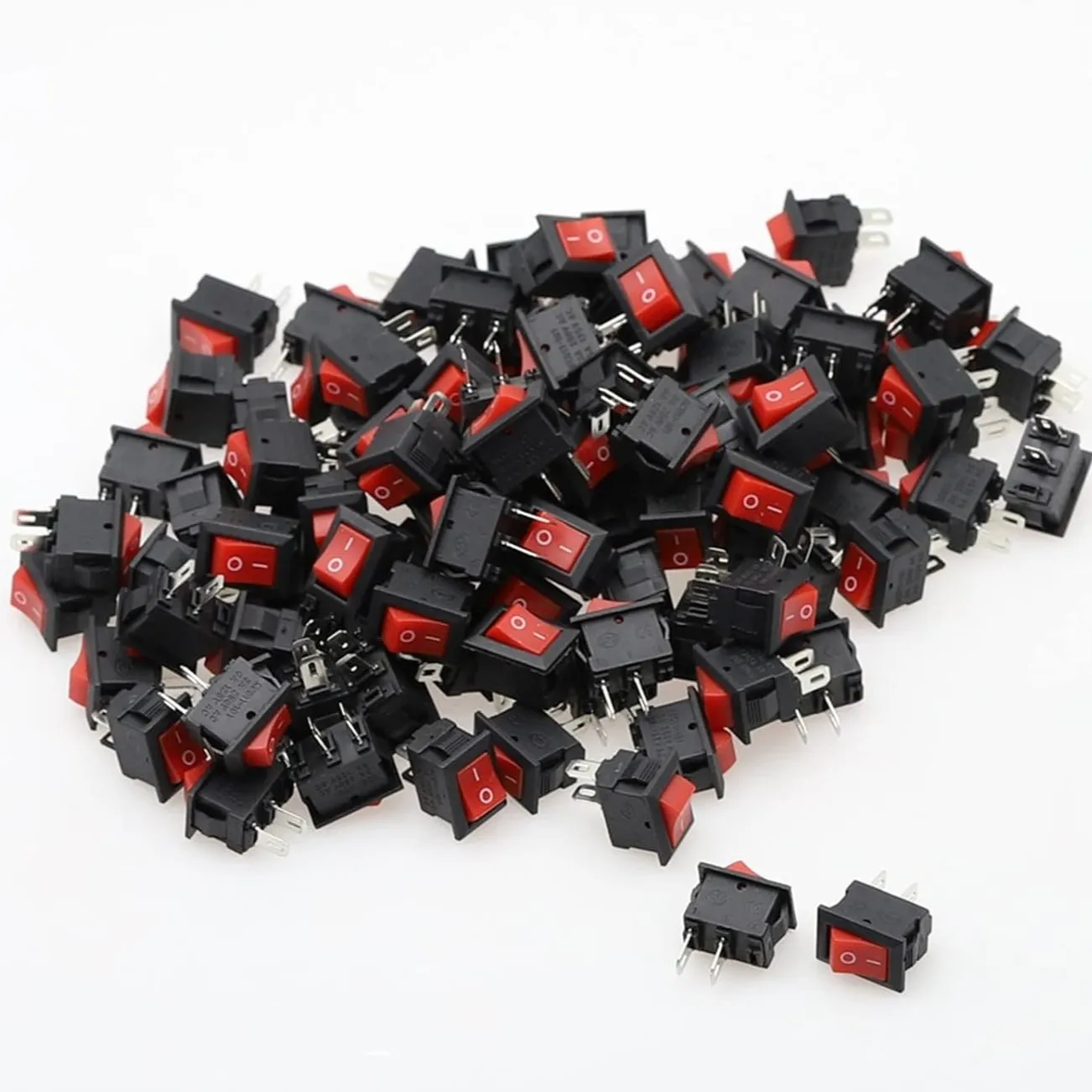 Generic Rocker Switch On/Off Button Red 50 Pcs
