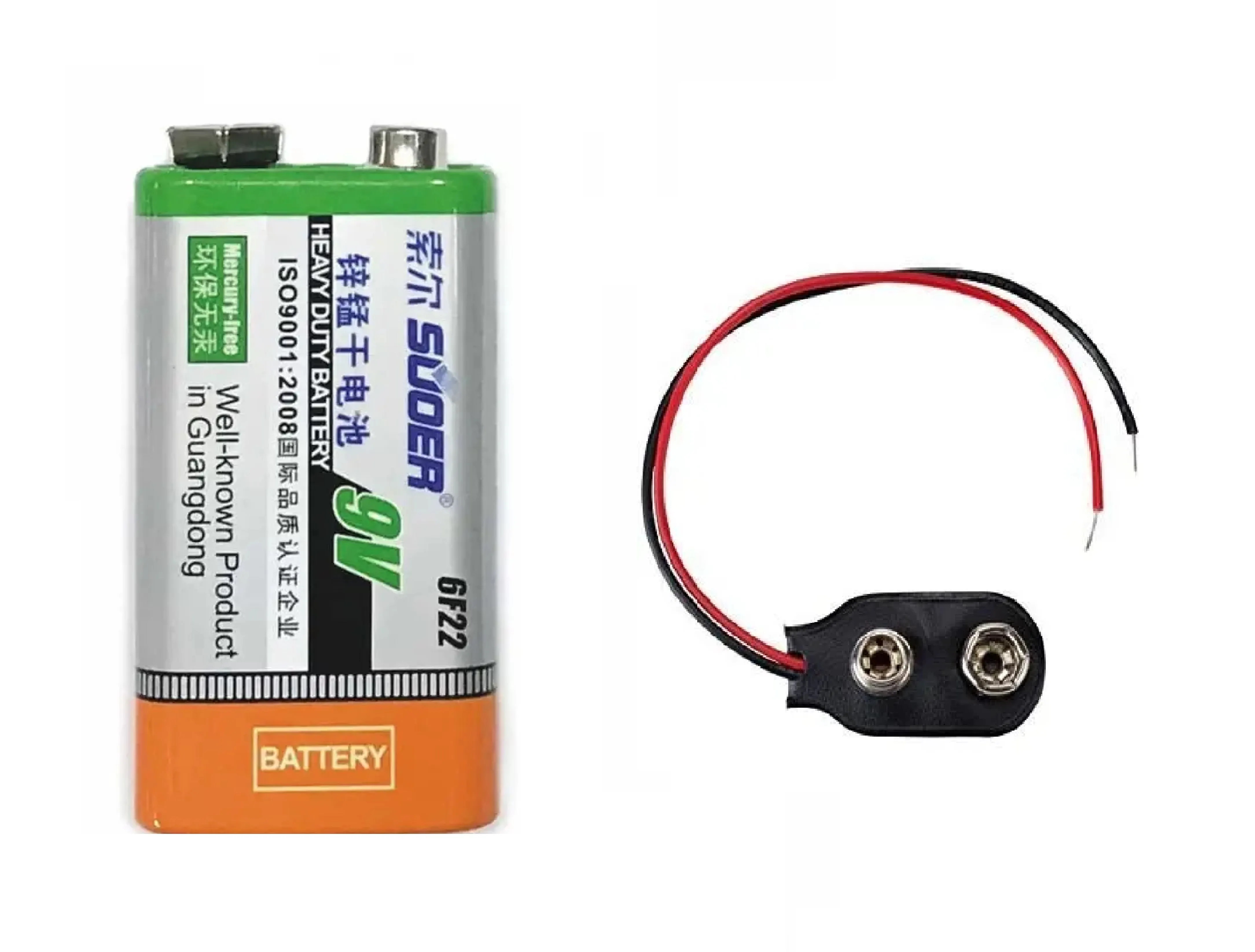 Suoer 9V Original High-Quality Battery With Clip 5PCS - image 2