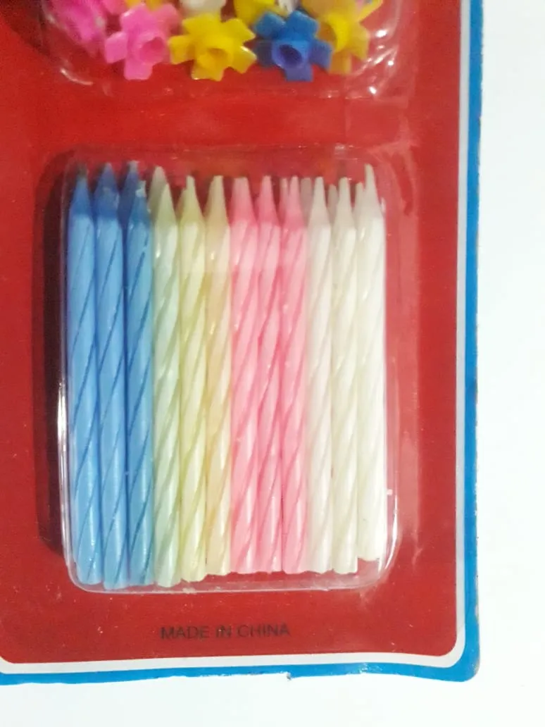 Generic Multicolor Happy Birthday Candle Set with Holders - image 3