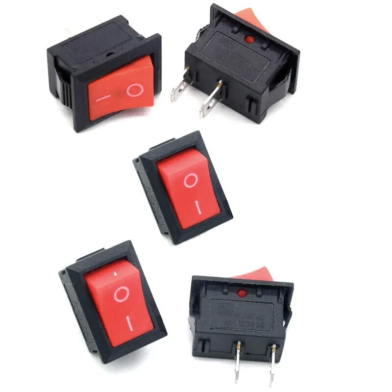 Generic Rocker Switch Red On/Off Button (5 Pcs)