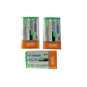 Suoer 9V Original High-Quality Battery 3PCS