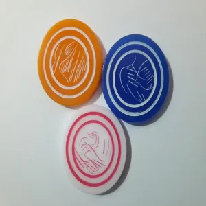 Generic Carrom Striker Multicolor Artistic Design 7.5g