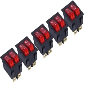 Generic KCD8-212N Red Button Rocker Switch