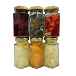 Meelana Hexagonal Jar with Gold Lid (300ml)