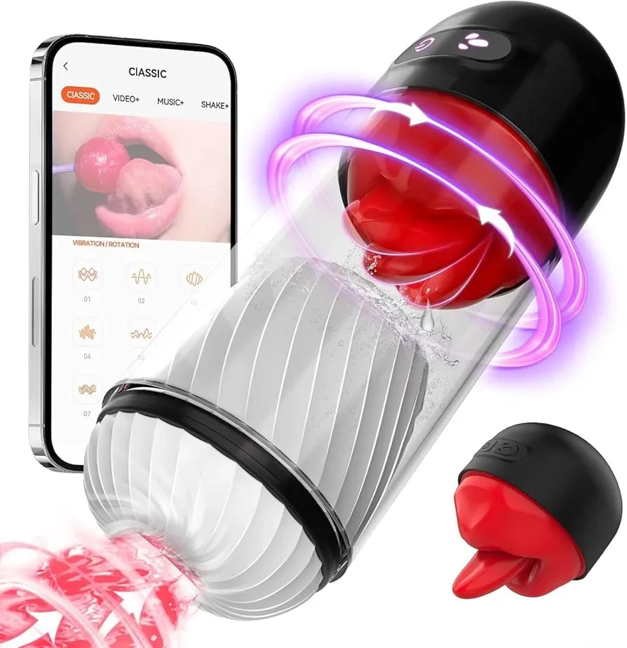 Generic Masturbator Cup APP Control Tongue Licking Rotating - image 7