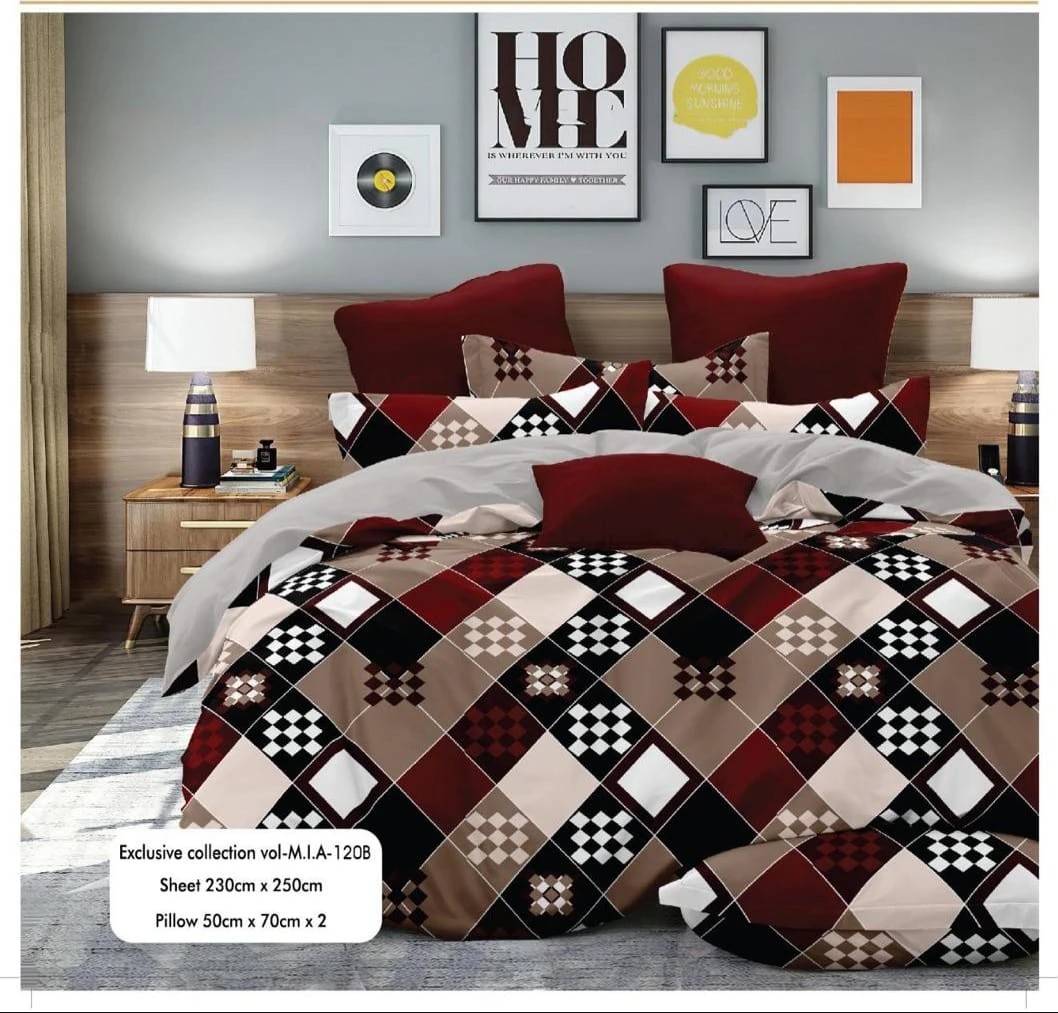Mia Bedsheets / Bedsheet With 2 Pillow Covers (90 x 100)