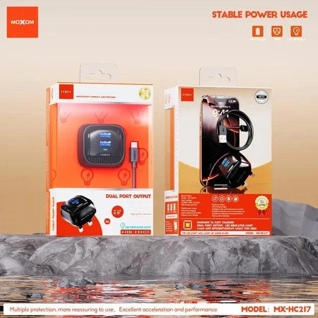 MOXOM MX-HC217 3A Fast Dual Port UK Charger