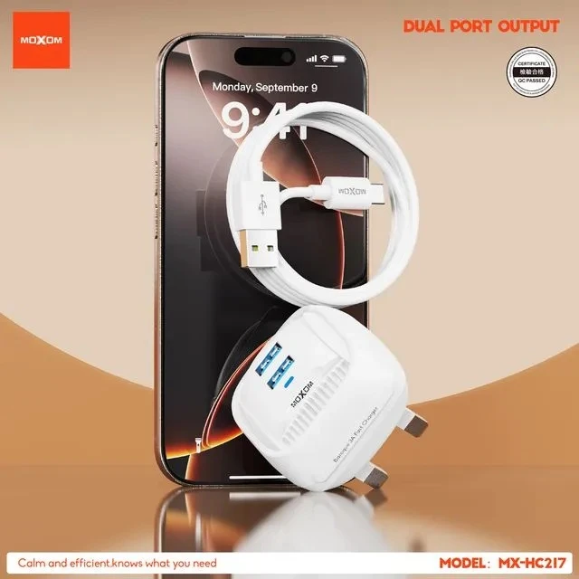 MOXOM MX-HC217 3A Fast Dual Port UK Charger - image 3