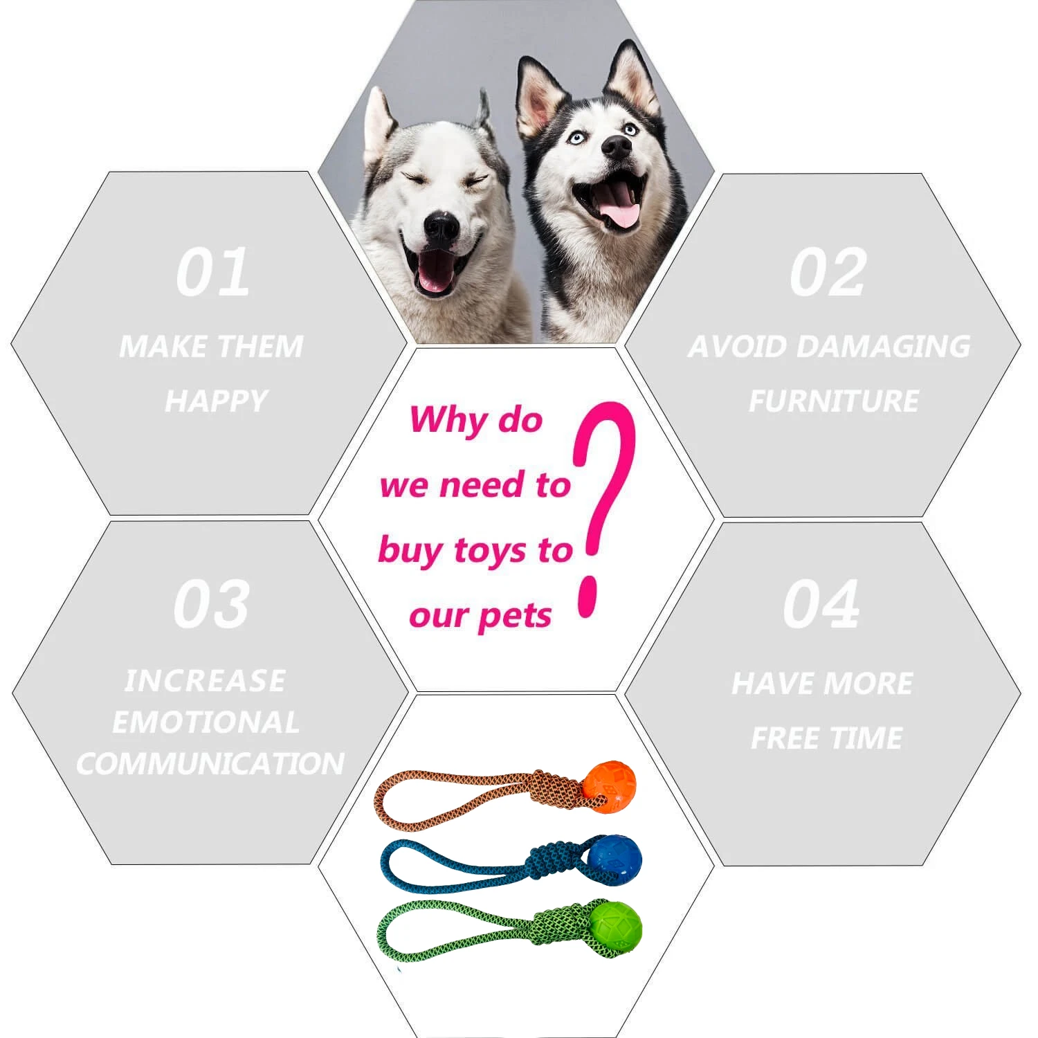 Generic Dog Toy Coil Knot Chew Bite Tug Cotton Rope TPR Ball - image 6
