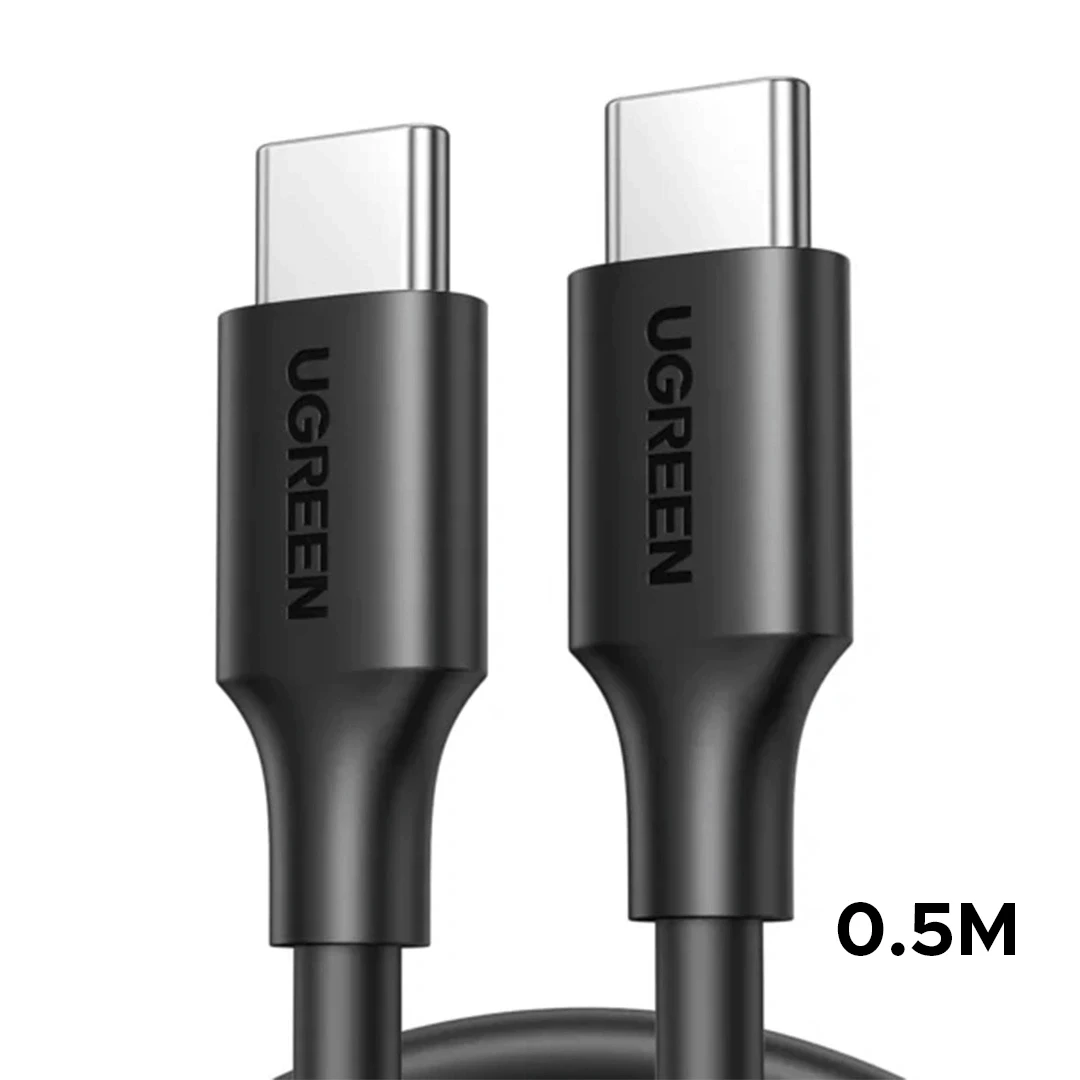 UGREEN 0.5m Type-C to Type-C 60W Cable Nickel-Plated
