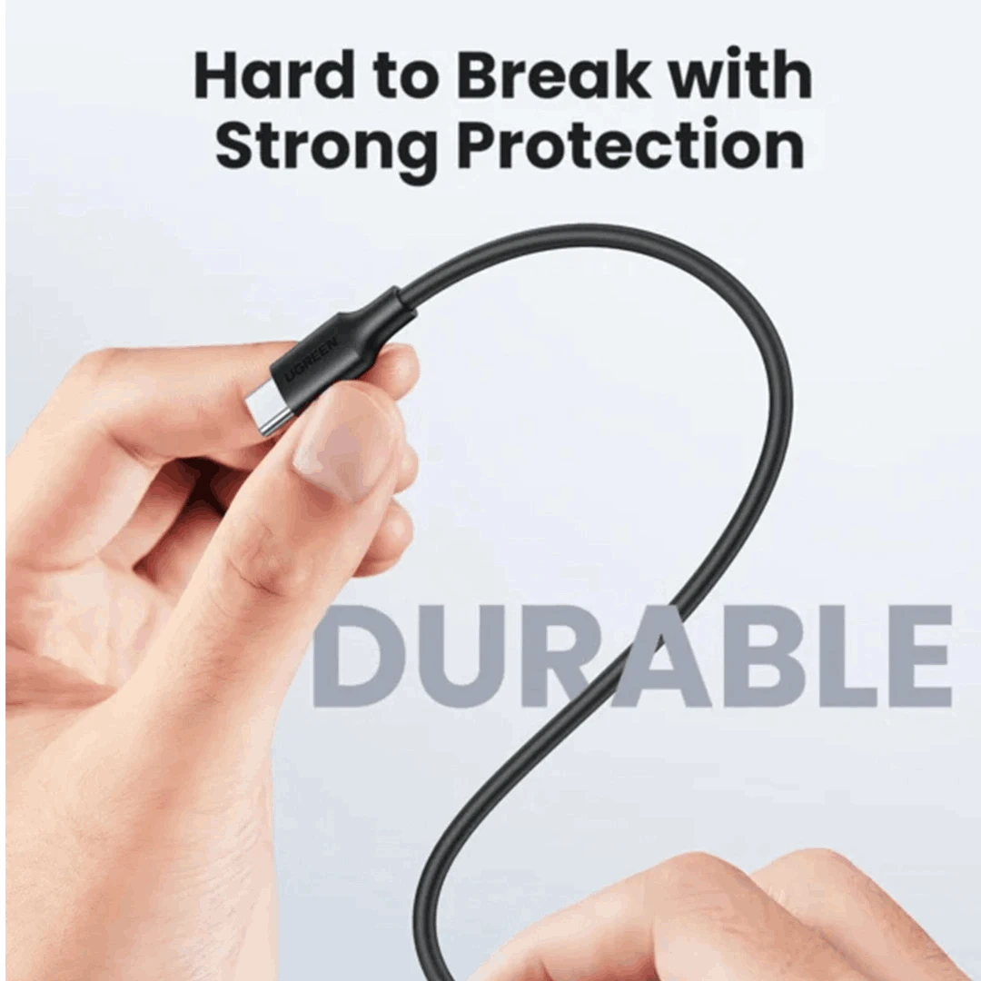 UGREEN 0.5m Type-C to Type-C 60W Cable Nickel-Plated - image 2