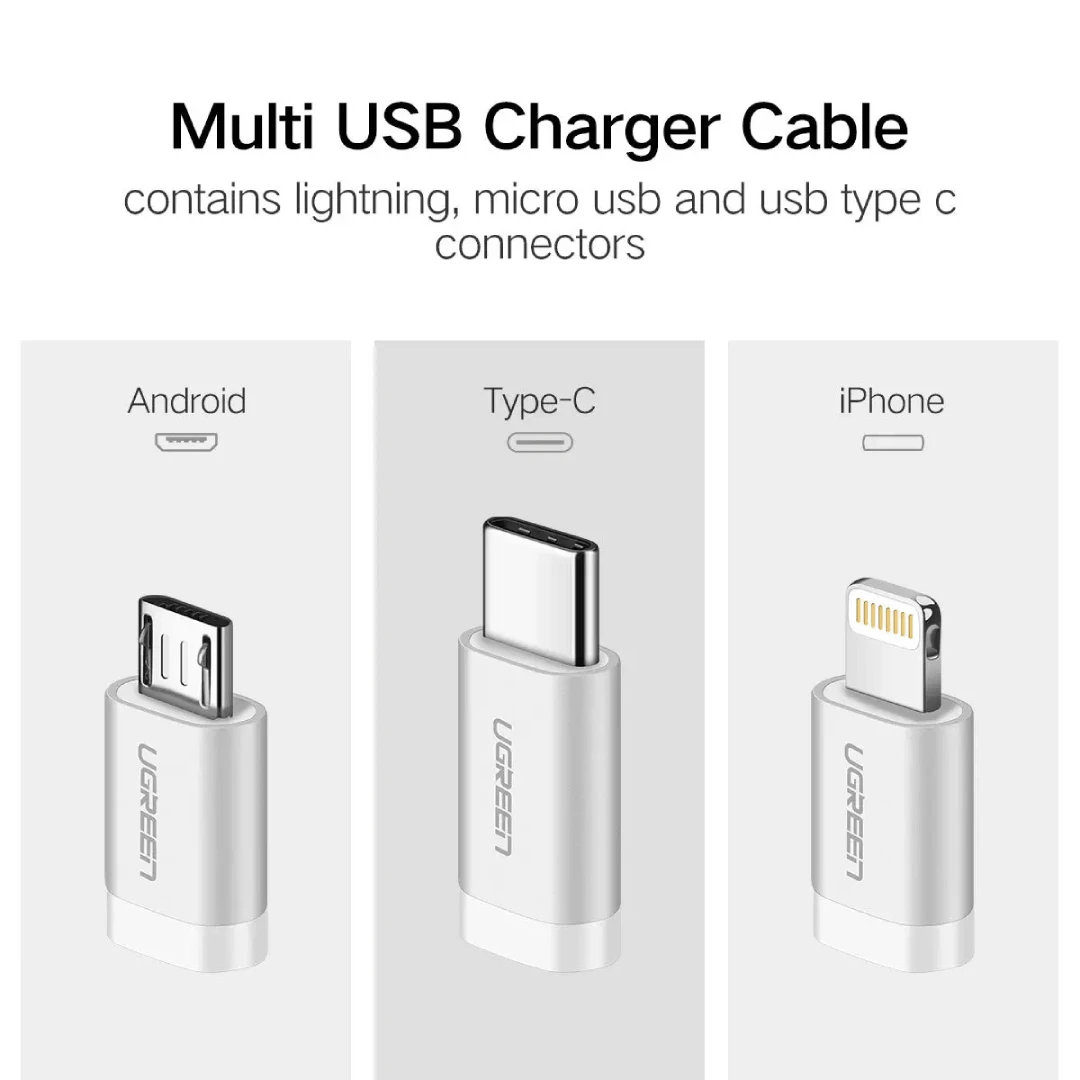 UGREEN 3-in-1 USB 2.0-A Multifunction Cable 1.5m - image 2