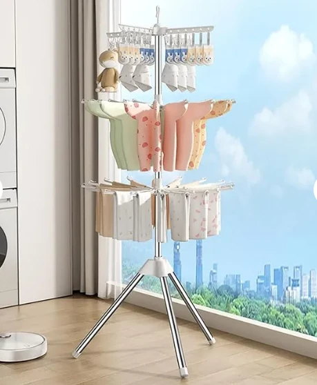 Generic 3 Tier Foldable Baby Cloth Rack