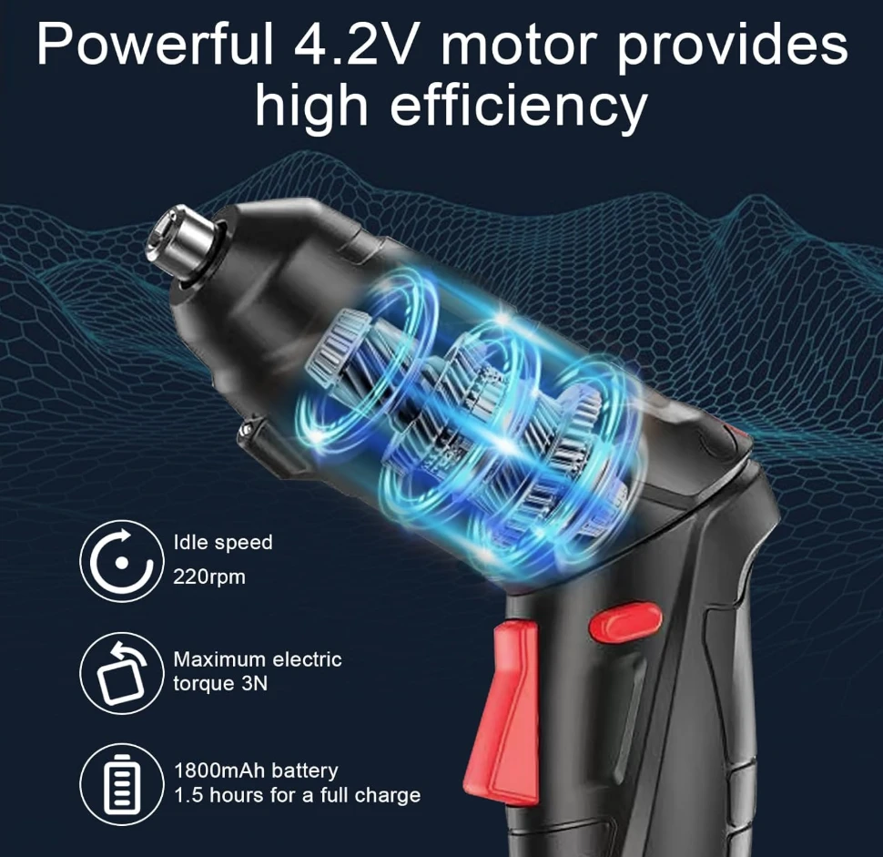 Generic Cordless Screwdriver Set 4.2V Rechargeable - image 2