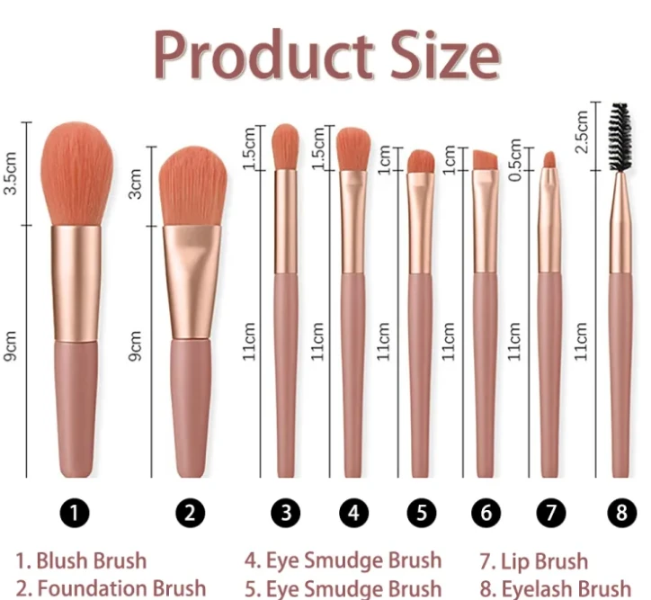Generic Professional 8 Pcs Makeup Brush Set - image 3