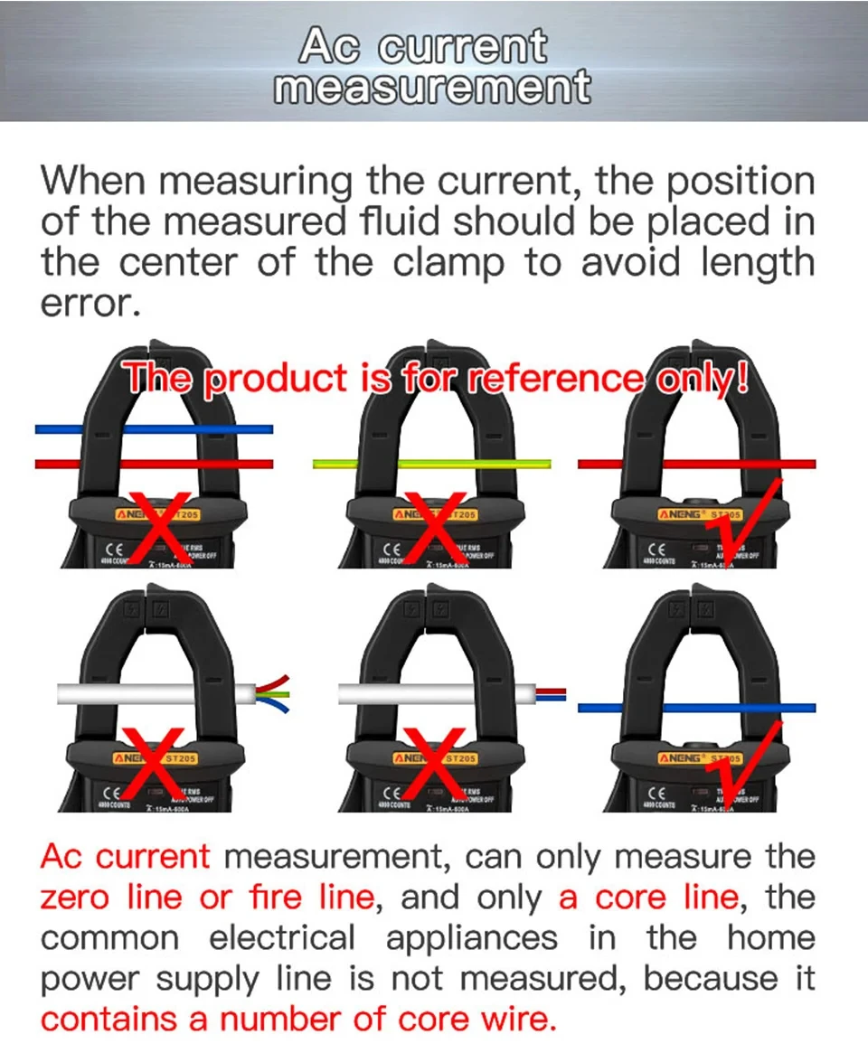 ANENG PN107 AC|DC Clamp Meter 600A Current Tester - image 7