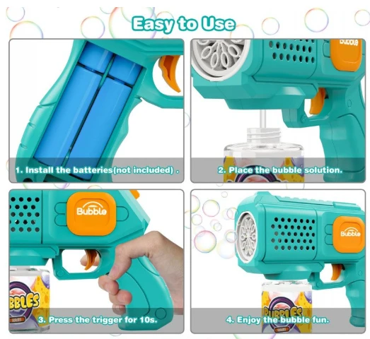 Generic Bubble Gun Series Automatic Colorful Lights - image 5