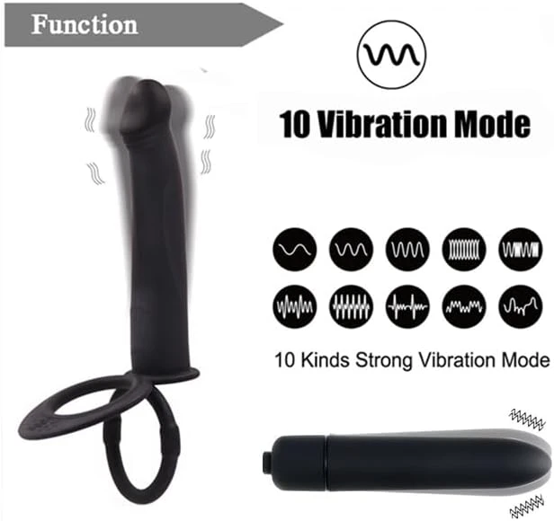 Double Penetration penis Strap On Dildo Vibrating - image 6