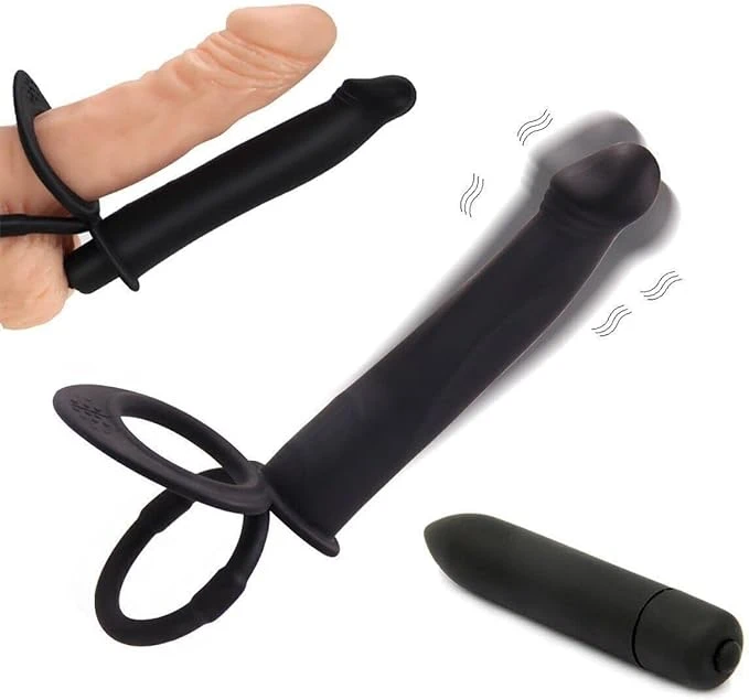 Double Penetration penis Strap On Dildo Vibrating - image 10