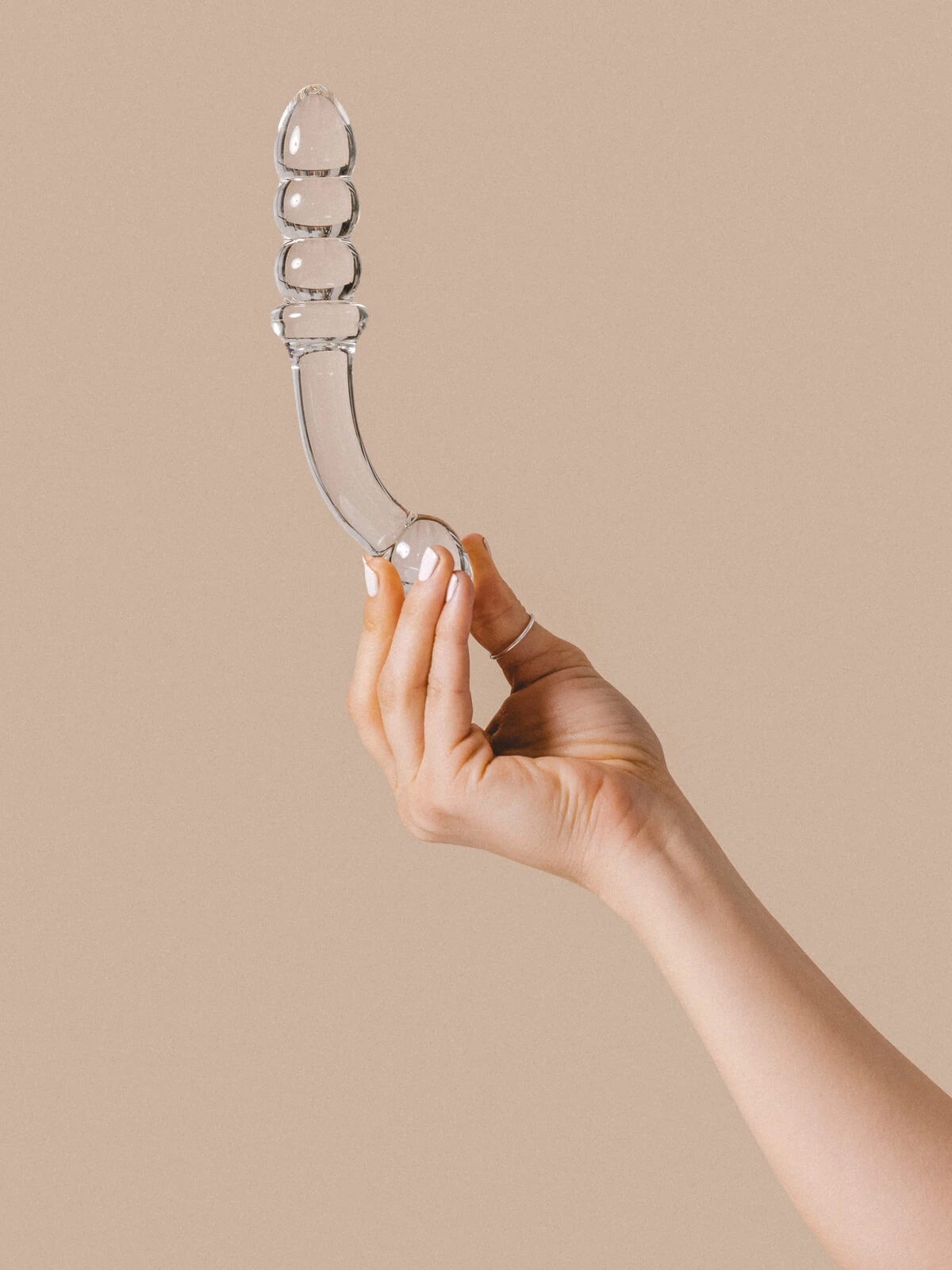 Glass Dildo Fake Penis Crystal Anal Beads - image 7