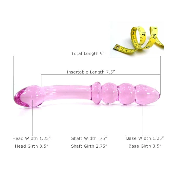 Glass Dildo Fake Penis Crystal Anal Beads - image 10