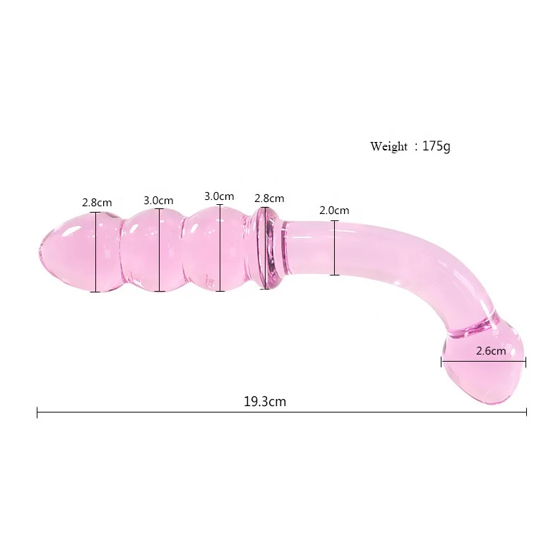 Glass Dildo Fake Penis Crystal Anal Beads - image 14