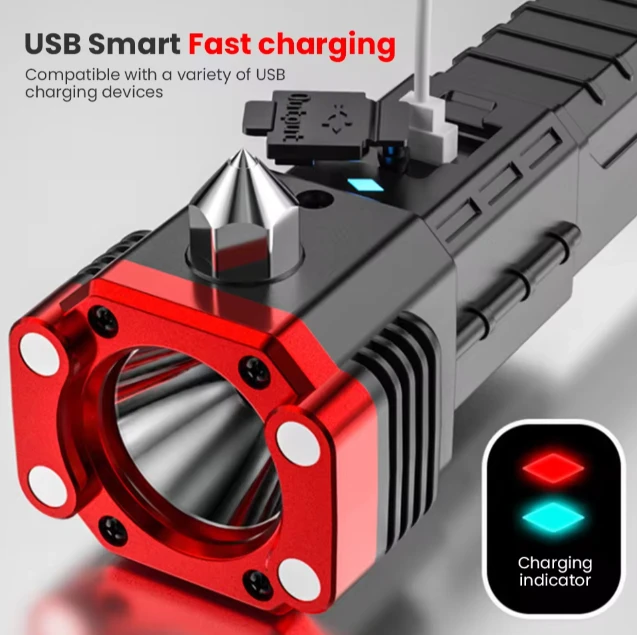 Generic Multifunctional LED Flashlight with Safety Hammer - image 2