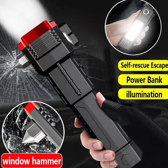 Generic Multifunctional LED Flashlight with Safety Hammer - image 5